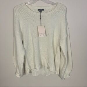 NYDJ Vanilla Ballet Balloon Sleeve Pull Over Sweater